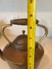 Antique Brass and Copper Teakettle with Wooden Handle - 7