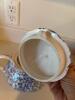 Blue Floral-Patterned Ceramic Teapot with Matching Mugs - 3