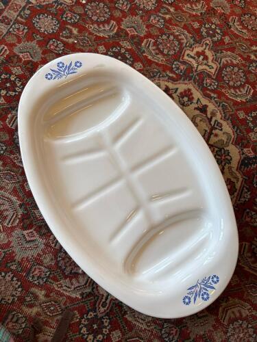 Corning Ware Platter Blue Cornflower Pattern