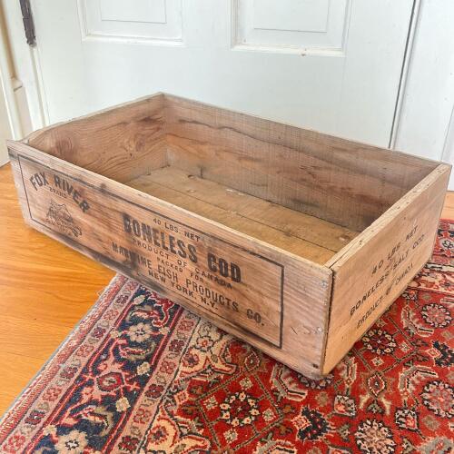 Vintage Fox River Brand Boneless Cod Wooden Crate