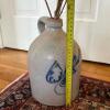 Bennington VT Stoneware Jug with Blue Floral Decoration - 6