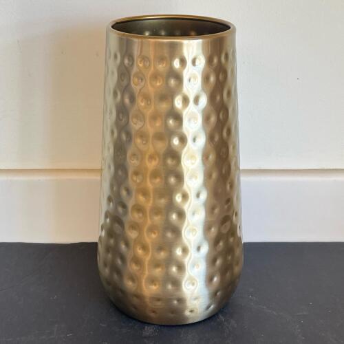 Hammered Gold-Tone Metal Vase