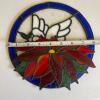 Stained Glass Dove Panel and Poinsettia Panel - 6