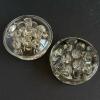 Pair Of Pressed Glass Flower Frogs