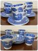 Set of Ten Copeland Spode's Tower Blue & White Cups and Saucers