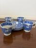 Set of Ten Copeland Spode's Tower Blue & White Cups and Saucers - 3
