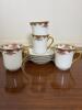Haviland Limoges Porcelain Cups and Saucers, Gilt-Handled