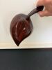 Wood Leaf-Shaped Bowl with Handle, Hand-Carved Style - 3