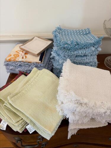 Assorted Cloth Napkins, Placemats, and Table Linens