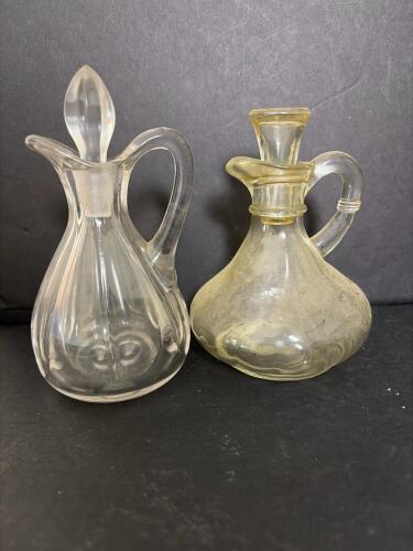 Two Glass Cruets with Stoppers