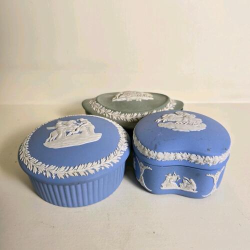 Wedgwood Jasperware Trinket Boxes in Neoclassical Style