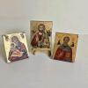 Byzantine-Style Religious Icon Plaques With Gold Tone Easels