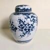 Blue and White Floral Porcelain Ginger Jar