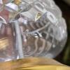 Waterford Crystal and Brass Table Lamps with Pleated Shades - 3