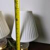 Waterford Crystal and Brass Table Lamps with Pleated Shades - 4