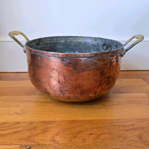 Large Copper Pot with Brass Handles