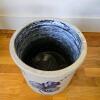 Stoneware Crock with Blue Floral Design, Salt Glaze, Antique-Style - 2