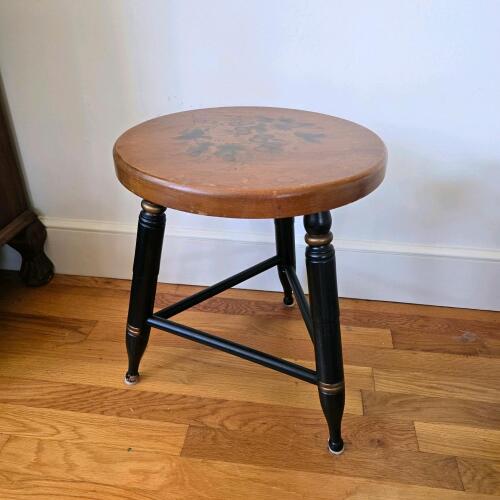 Hitchcock Stencil-Decorated Stool in Country Style