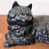 Hubley Cast Iron Cat Doorstop with Red Bow - 2