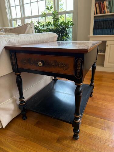 Hitchcock Painted Side Table with Drawer
