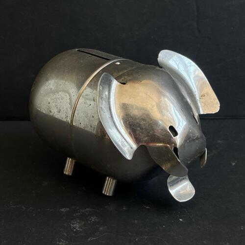 Mid Century 1959 Raymond Mfg Metal Pig Bank