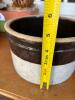 Pair of Stoneware Crocks With Brown and White Glaze - 8