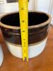 Pair of Stoneware Crocks With Brown and White Glaze - 10