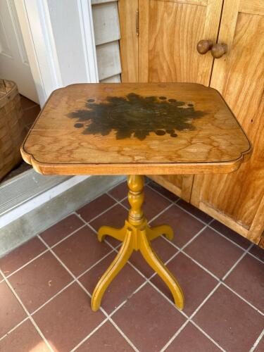 Wood Pedestal Side Table