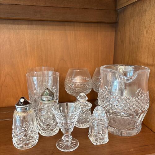 Assorted Waterford Crystal Barware and Table Accessories