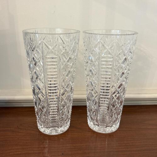 Pair of Waterford Crystal Cut Vases