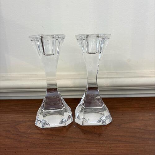 Pair of Villeroy and Boch Crystal Candle Holders