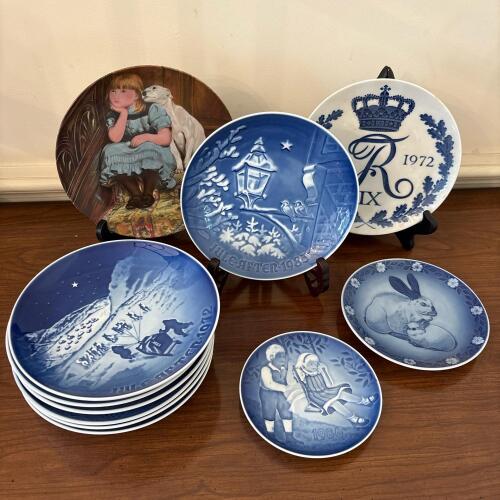 Royal Copenhagen and Bing and Grondahl Porcelain Collector Plate Assortment