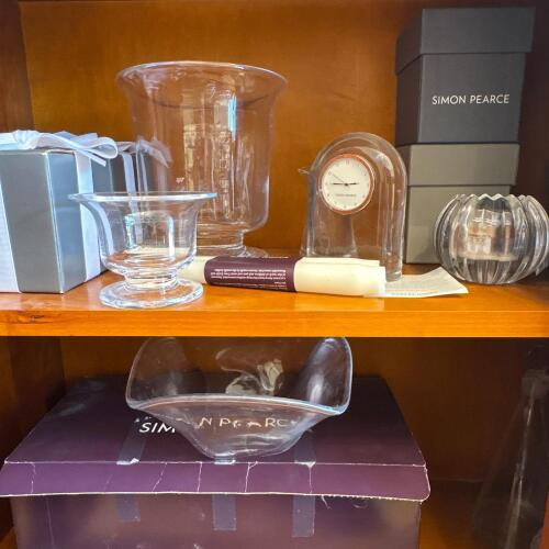 Simon Pearce Glassware, Clock and Home Decor Lot