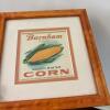 Framed Folk Art Sampler and Burnham Corn Advertising Print - 7