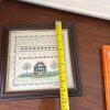 Framed Folk Art Sampler and Burnham Corn Advertising Print - 9