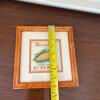 Framed Folk Art Sampler and Burnham Corn Advertising Print - 11
