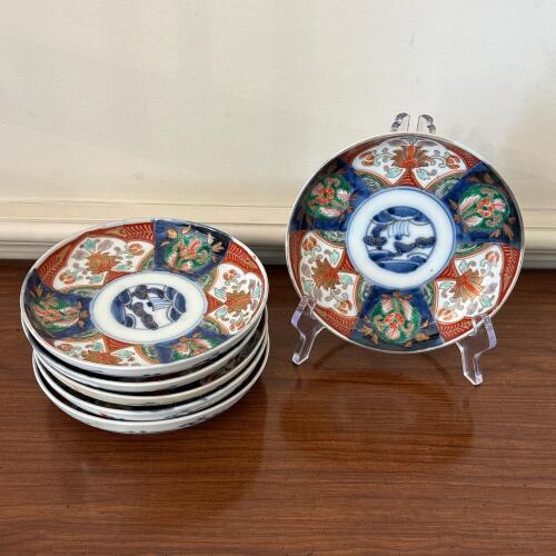 Set of Six Japanese Imari Porcelain Plates