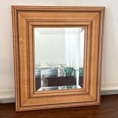 13.5" x 15.5" Wooden Framed Wall Mirror by Sullins House