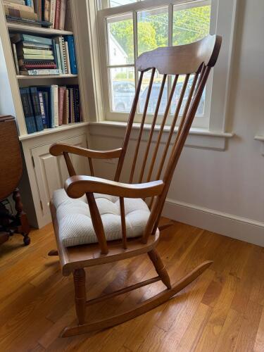 Windsor-Style Wooden Rocking Chair