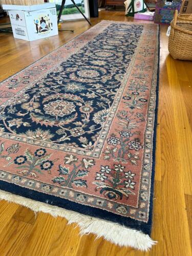 115X33" Persian-Style Floral Wool Runner Rug