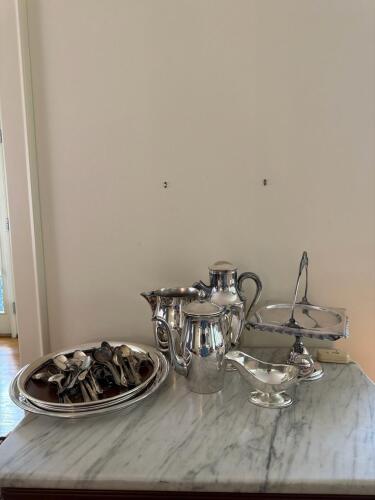Mixed Silver Plate Tableware: Poole, Rogers, Crescent Pieces