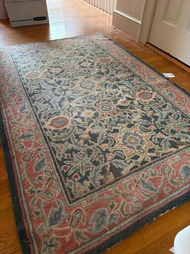 64X42" Floral Pattern Wool Rug in Arts & Crafts Style