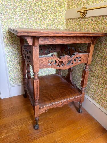 Victorian-Style Parlor Table with Claw Feet