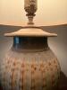 Ceramic Table Lamp With Drip Glaze Finish and Shade - 4