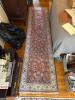 Oriental-Style Wool Runner Rug With Floral Motif - 2