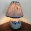 Salmon Falls Stoneware Table Lamp Blue Floral 1996 - 2
