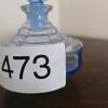 Blue Glass Perfume Bottle with Stopper, Art Deco-Style - 3