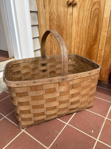Rectangular Woven Wooden Gathering Basket