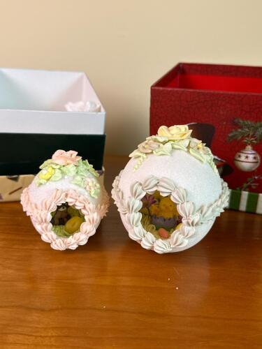 Vintage Decorative Sugar Easter Eggs with Diorama Scenes