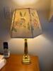 Pair of Brass Table Lamps With Floral Painted Shades - 3